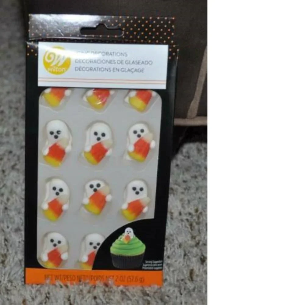Ghosts Candycorn Icing Decoration 12 Pc Baking Wilton Halloween
